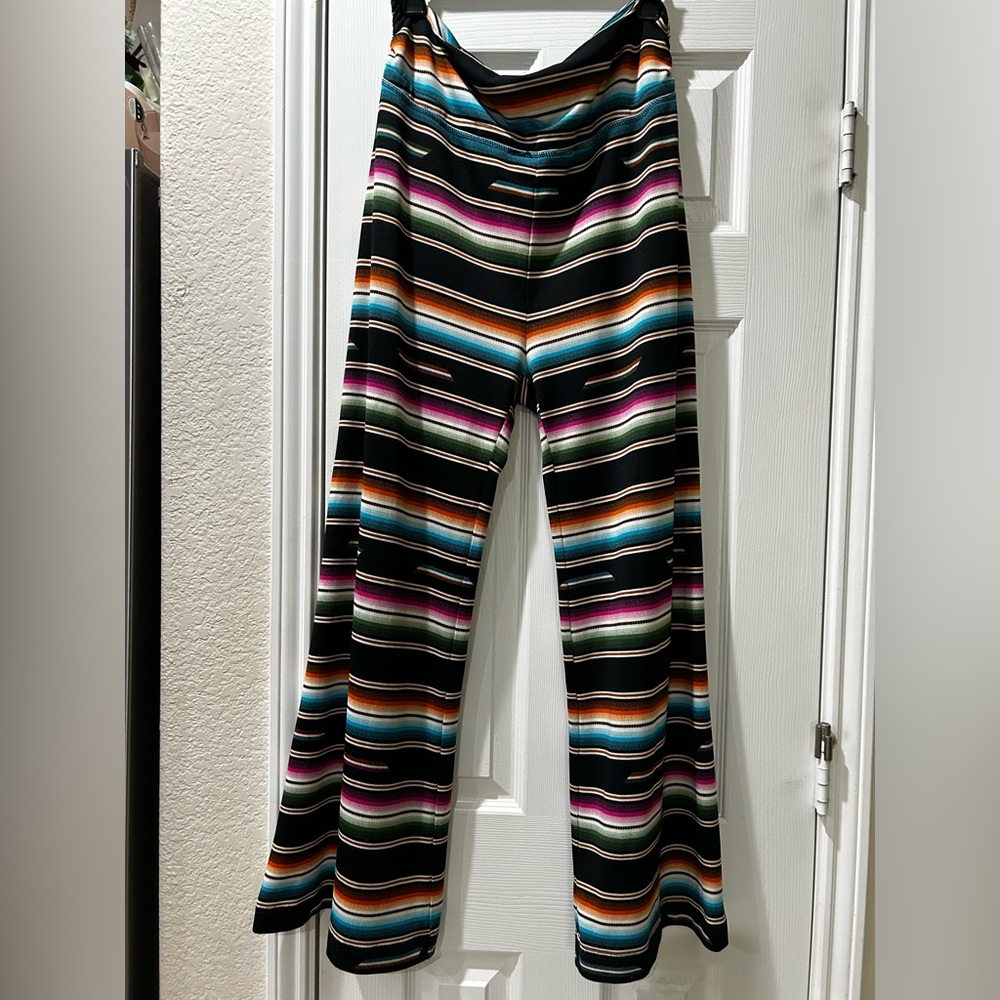 Double D Ranch Multicolor Striped Pull on southwest pants Sz L